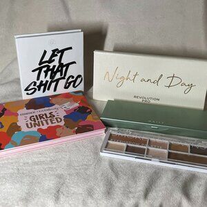 7‑Piece Eyeshadow Palette Bundle – Revolution, Essence, Mally & Jason Wu